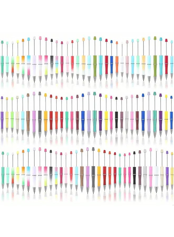 100 Pieces Random Color Plastic Beadable Pen DIY Ballpoint Pen For Office School - Image 1