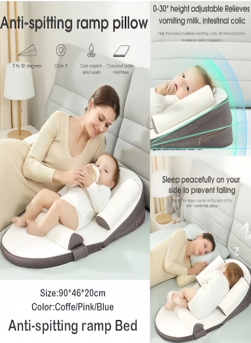 كيفن وسادة لمنع ارتجاع ، قابل للتعديل ارتفاع 0-30 درجة ، ويخفف من القيء والحليب ، والتهاب القولون المعوي ، والجدار الجانبي ( براون )  كرسي رعاية الأطفال ، سرير السفر للرضع ، يخفف من البصق الوسائد المنحدرة ، وسادة الرضاعة القابلة للتعديل 0-30 درجة للرضاعة الطبيعية للرضع حصيرة منحدر الحليب المضادة للبصق وسادة داعمة من القطن الذاكرة وسادة دعم الموقف متعددة الوظائف ومتعددة الطبقات يمكن ضبط الارتفاع التصميم الهندسي وسادة مضادة للارتجاع - Image 3