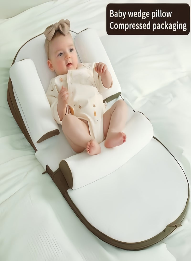 كيفن وسادة لمنع ارتجاع ، قابل للتعديل ارتفاع 0-30 درجة ، ويخفف من القيء والحليب ، والتهاب القولون المعوي ، والجدار الجانبي ( براون )  كرسي رعاية الأطفال ، سرير السفر للرضع ، يخفف من البصق الوسائد المنحدرة ، وسادة الرضاعة القابلة للتعديل 0-30 درجة للرضاعة الطبيعية للرضع حصيرة منحدر الحليب المضادة للبصق وسادة داعمة من القطن الذاكرة وسادة دعم الموقف متعددة الوظائف ومتعددة الطبقات يمكن ضبط الارتفاع التصميم الهندسي وسادة مضادة للارتجاع - Image 2