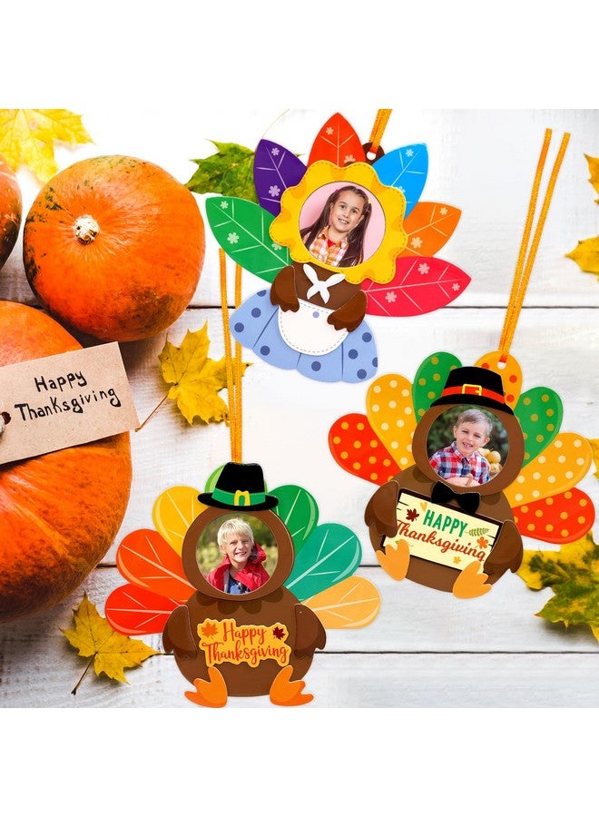 ceiba tree Thanksgiving Crafts for Kids Turkey Photo Frame Craft Kits Picture Ornament Foam Self Adhesive Stickers for Fall Thanksgiving Party Favor - Image 4