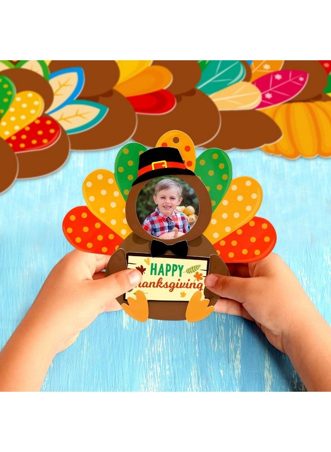 ceiba tree Thanksgiving Crafts for Kids Turkey Photo Frame Craft Kits Picture Ornament Foam Self Adhesive Stickers for Fall Thanksgiving Party Favor - Image 5