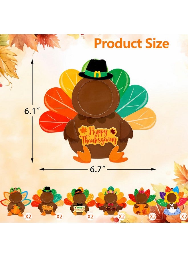 ceiba tree Thanksgiving Crafts for Kids Turkey Photo Frame Craft Kits Picture Ornament Foam Self Adhesive Stickers for Fall Thanksgiving Party Favor - Image 2