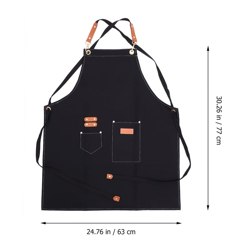 Chefs Apron with Durable Canvas Material, Halter Neck Design for Cafes - Image 2
