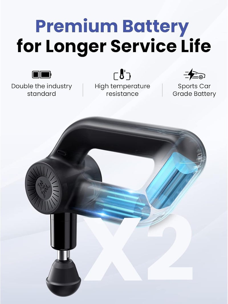 مسدس تدليك BOB AND BRAD D6 Pro، مسدس تدليك للأنسجة العميقة بسعة 16 مم، 7 رؤوس، شاشة OLED، مسدس تدليك عضلي احترافي، أجهزة تدليك محمولة كهربائية فائقة الهدوء، هدايا للنساء والرجال - Image 5