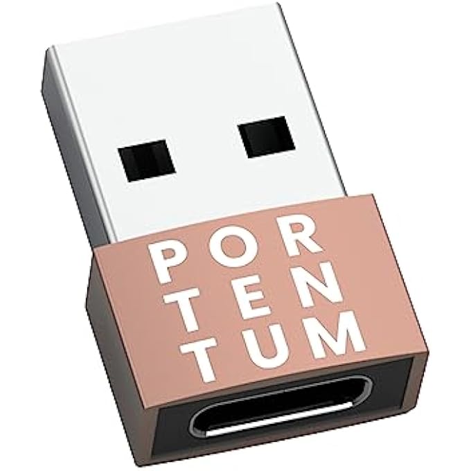 PORTENTUM USB C TO USB ADAPTOR - 480 MB SPEED - PREMIUM ZINC ALLOW WITH HIGH HEAT RESISTANCE - USB TO USB C ADAPTER - ROSE GOLD - Image 1