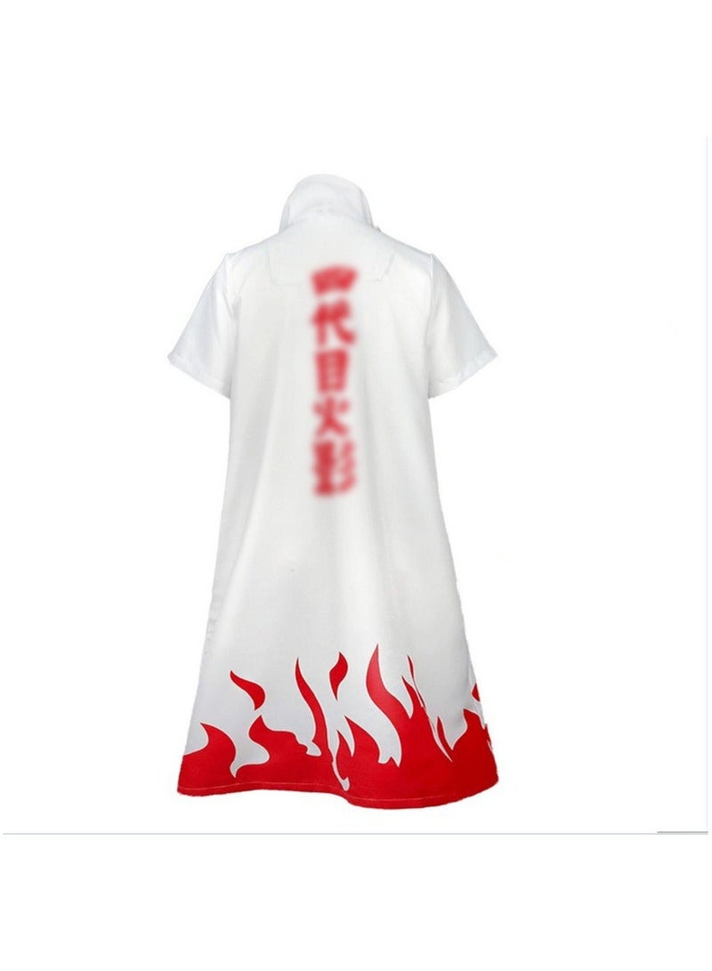 Unisex Naruto Ninja Long Robe Costume Minato Namikaze Cosplay Cape Robe Fourth Ninja Cloak Adult And Kids Costume Uniform Size XL - Image 1