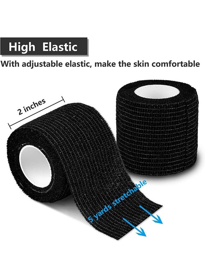 Mooerca 12 Pack Self Adherent Cohesive Wrap Bandages 2 Inches X 5 Yards, First Aid Tape, Elastic Self Adhesive Tape, Athletic, All Sports wrap Tape, Breathable Wound Tape, Bandage Wrap for Wrist, Ankle, Black - Image 4