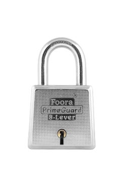 Foora Foora PrimeGuard 60 Padlock Doubel Locking Iron Zinc 8 Lever Key Lock for Door Gate Shutter 1 Key Chain Size 60mm Silver Glossy Finish 2 Lock with 5 Same Key  - Image 3