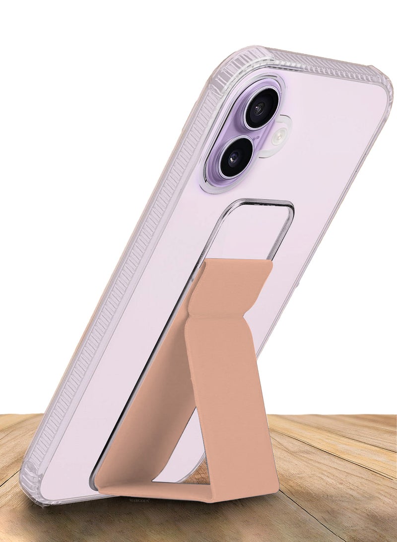 CATANES Finger Grip Clear Case Cover for iPhone 17- Kickstand Car Magnetic Holder Multi-function Protective Two-in-one Case - Pink - Image 3