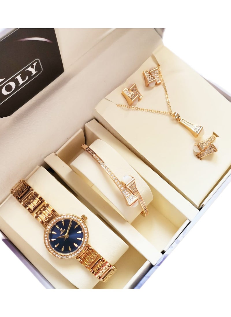 Rivoly - Women's Rivoli Brand Set, Consisting of a Watch, bracelet, necklace and earring and Ring stainless steel - Image 1