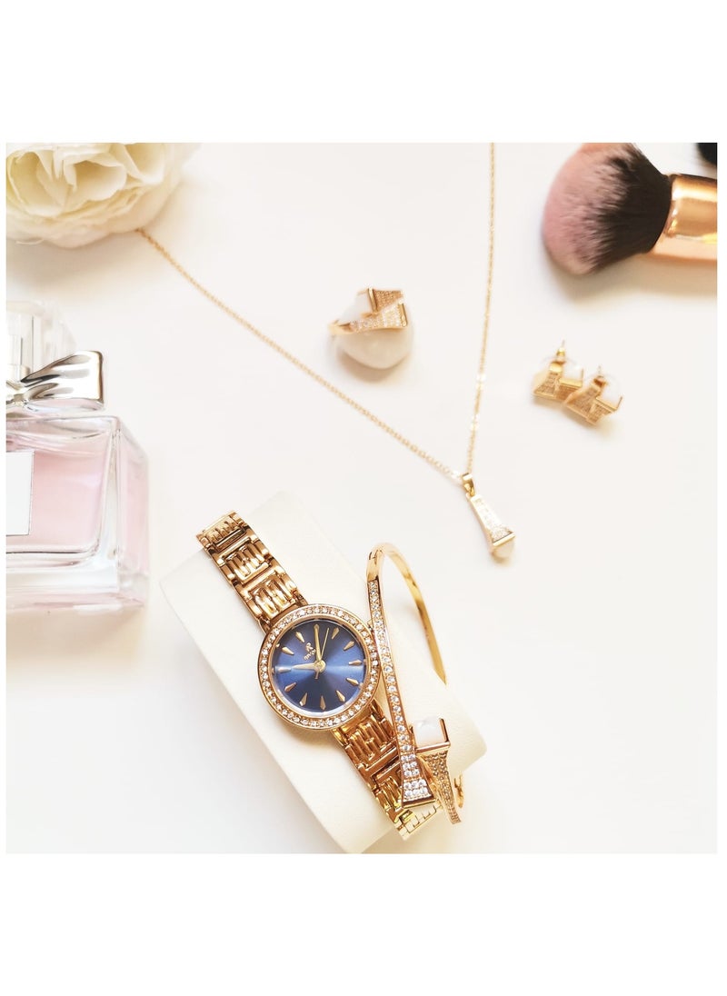 Rivoly - Women's Rivoli Brand Set, Consisting of a Watch, bracelet, necklace and earring and Ring stainless steel - Image 1