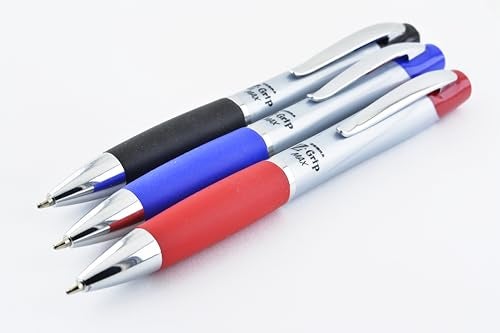Zebra Pen Z-Grip MAX Retractable Ballpoint Pen, Medium Point, 1.0mm, Silver Barrel, Blue Ink, 12-Pack (22420) - Image 5
