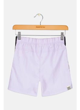 The Giving Movement Kids Girl Brand Logo Shorts, Lavender  - Image 2