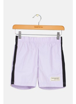 The Giving Movement Kids Girl Brand Logo Shorts, Lavender  - Image 1