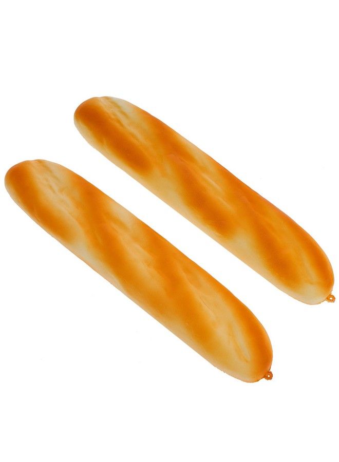 Gresorth كعكة وهمية مصنوعة من مادة البولي يوريثين مقاس 11 بوصة، خبز فرنسي طويل، نموذج ديكور ألعاب مطبخ، قطعتان - Image 1