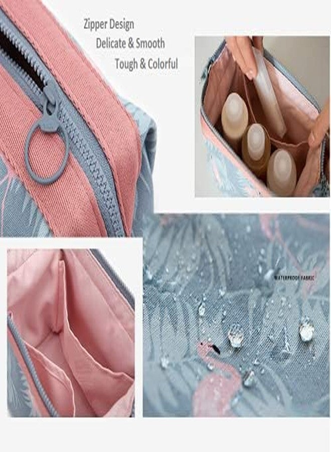 VATTU Travel Organizer Bag | Travel Accessory Zipper Toiletry Bag | Jewellery Organizer | Cosmetic Make-up Organizer for Women and Girls Waterproof Bag (Grey-Flamingo) - Image 5