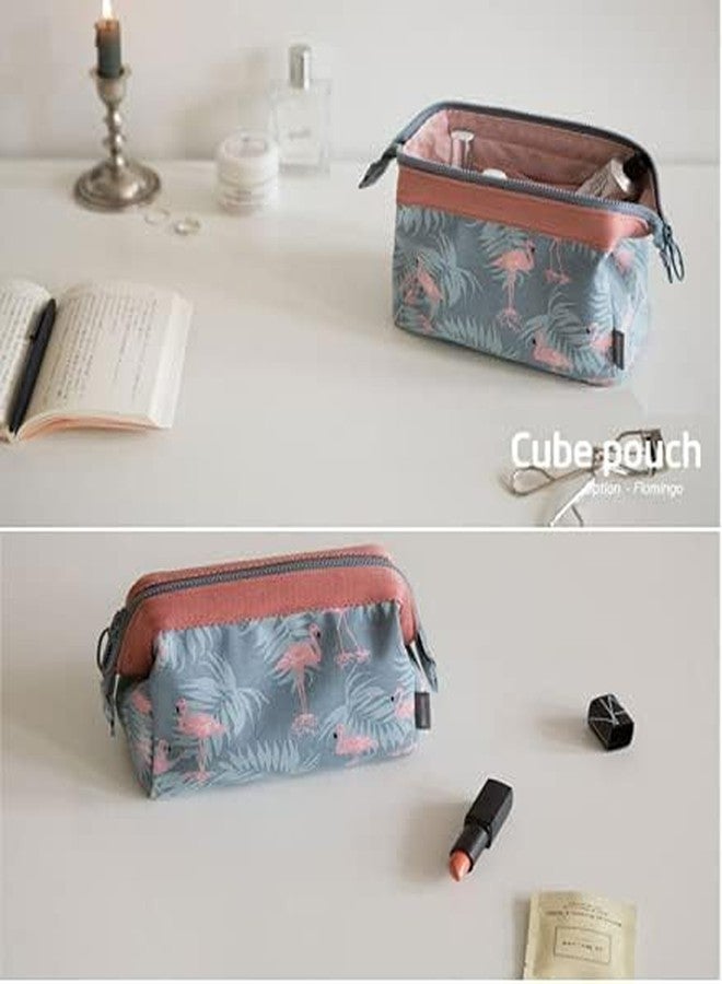 VATTU Travel Organizer Bag | Travel Accessory Zipper Toiletry Bag | Jewellery Organizer | Cosmetic Make-up Organizer for Women and Girls Waterproof Bag (Grey-Flamingo) - Image 4