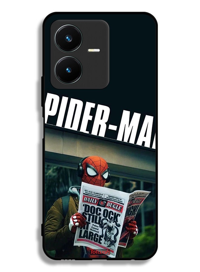 Tolwak Vivo Y22 Protective Case Cover Spiderman Reading Newspaper - Image 1