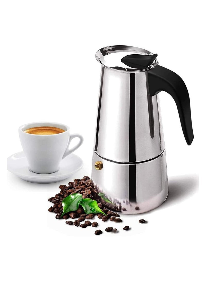 Coffee maker Moka Pot, 2/4/6/9/12 Cups Stainless Steel Cafe Percolator Maker, Italian coffee machine Fit Induction Cookers Coffeeware  - Image 1