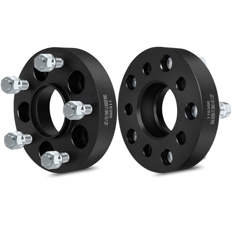 محولات العجلات المركزية ECCPP 2PCS من 5x45 إلى 5x5 لتحويل نمط البراغي 125 بوصة تناسب جيب غراند شيروكي جيب شيروكي جيب رانجلر JK TJ YJ لا تناسب العجلات الأصلية