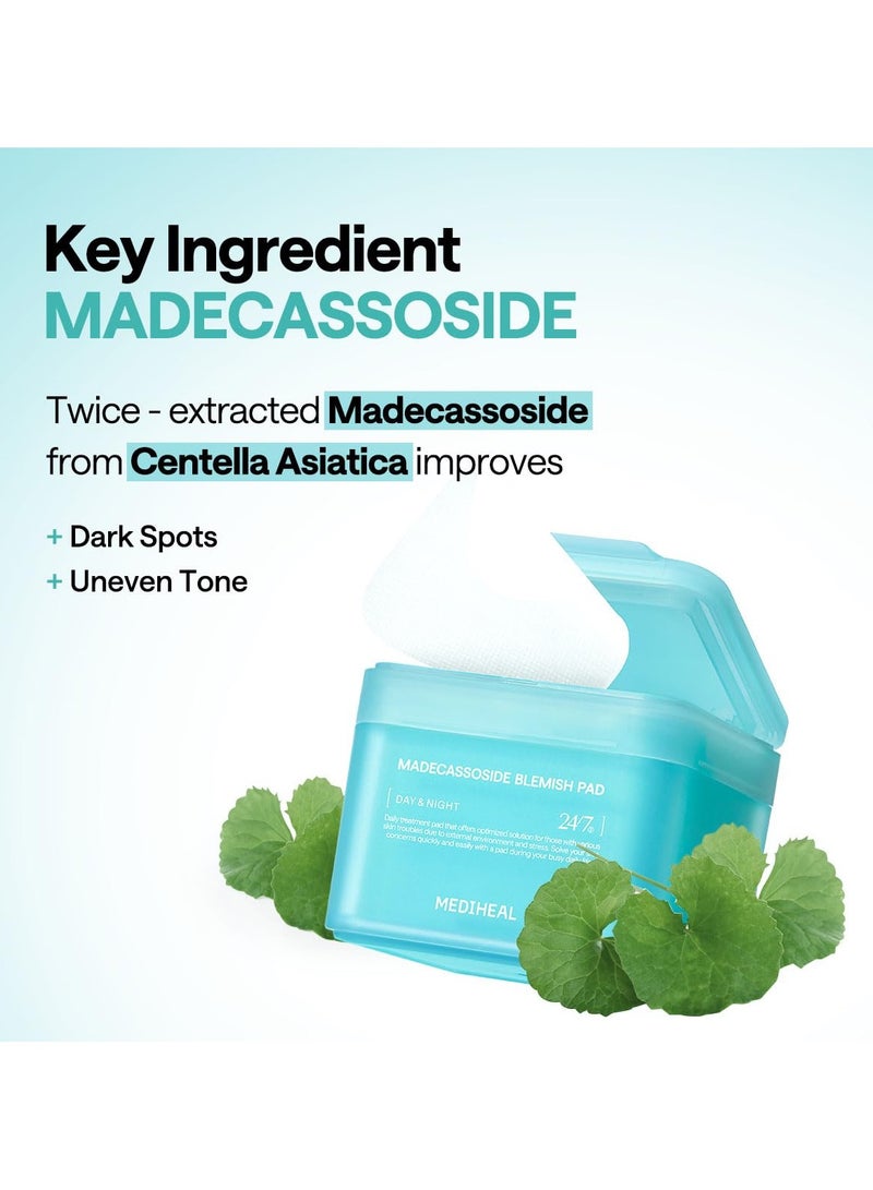 MEDIHEAL Madecassoside Toner Pads - with Centella Asiatica to Treat Blemishes and Improve Uneven Skin Tone - Vegan Gauze Fabric - Image 3