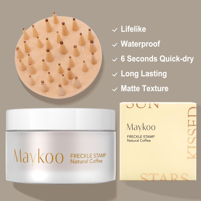 MAYKOO Freckle Pen Natural Like, Freckle Stamp Freckles Makeup, Fake Freckles Stamp Air Cushion, Magic Freckle, Natural Coffee, 15 g - Image 3
