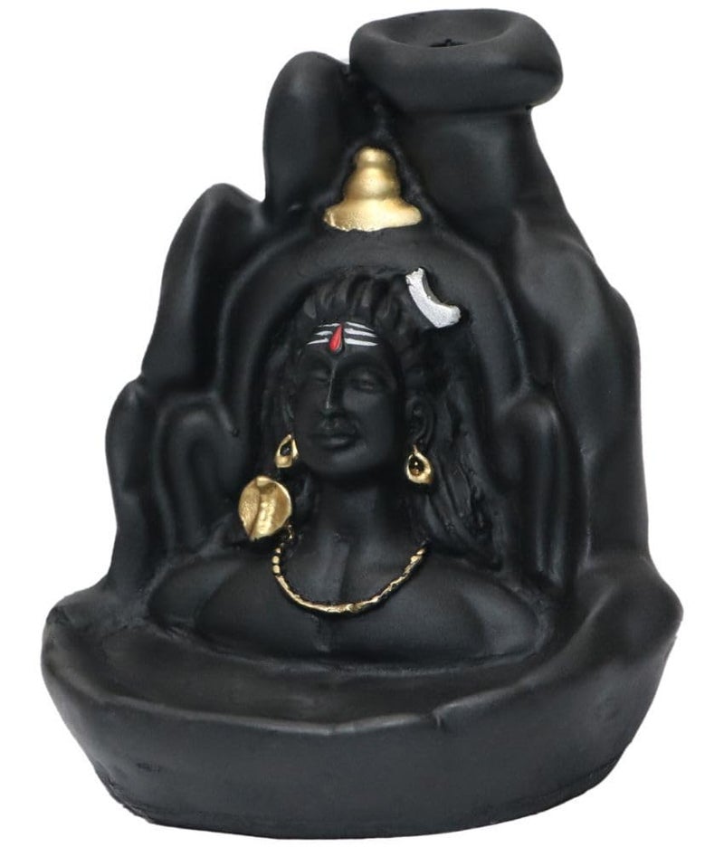 CRAFTAM Polyresin Adiyogi, Mahadev, Shiv Shankara Backflow Cone Incense Holder Decorative Showpiece with 20 Smoke Backflow Scented Cone Incenses - Image 3