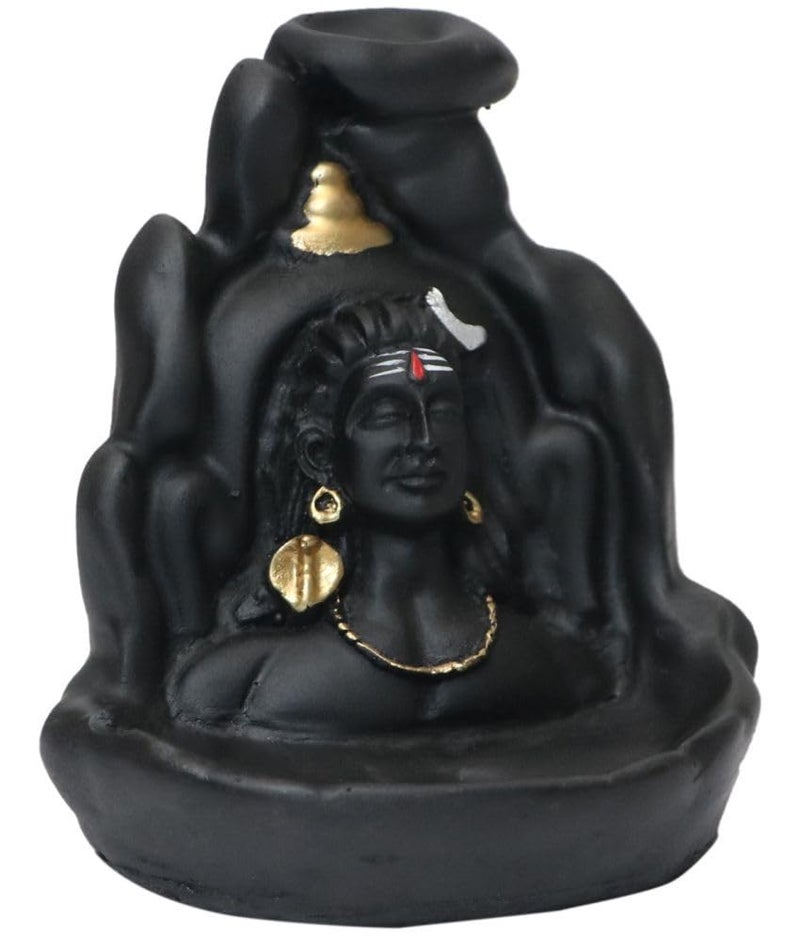 CRAFTAM Polyresin Adiyogi, Mahadev, Shiv Shankara Backflow Cone Incense Holder Decorative Showpiece with 20 Smoke Backflow Scented Cone Incenses - Image 2