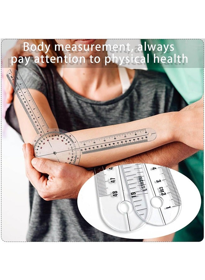 HY - 12 Inch Goniometer Transparent Orthopedic Angle Ruler Plastic Goniometer 360 Degree for Body Measuring Tape Goniometer Protractor Ruler - Image 1