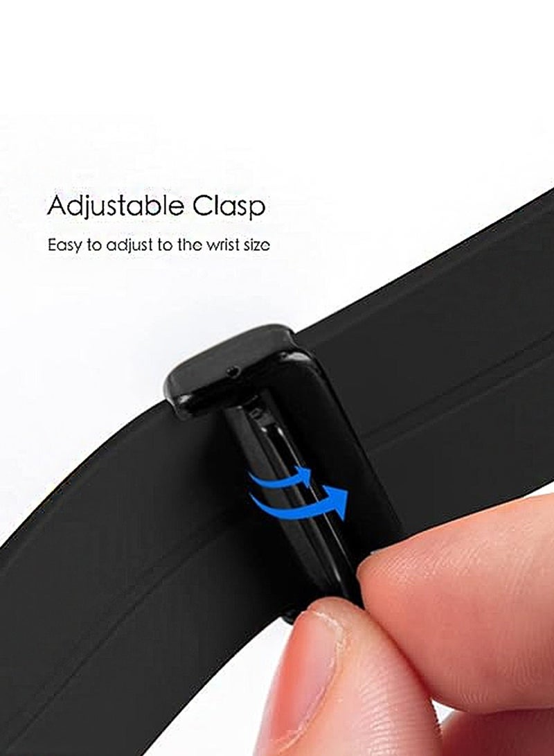 Techie Stylish Magnetic Folding Buckle Clasp Watch Band for Apple Watch 42mm 44mm 45mm 49mm Compatible with - Series Ultra 2, 1, and Series 10, 9, 8,7,6,5,4,SE,3,2,1 Silicone Leather – Black - Image 5
