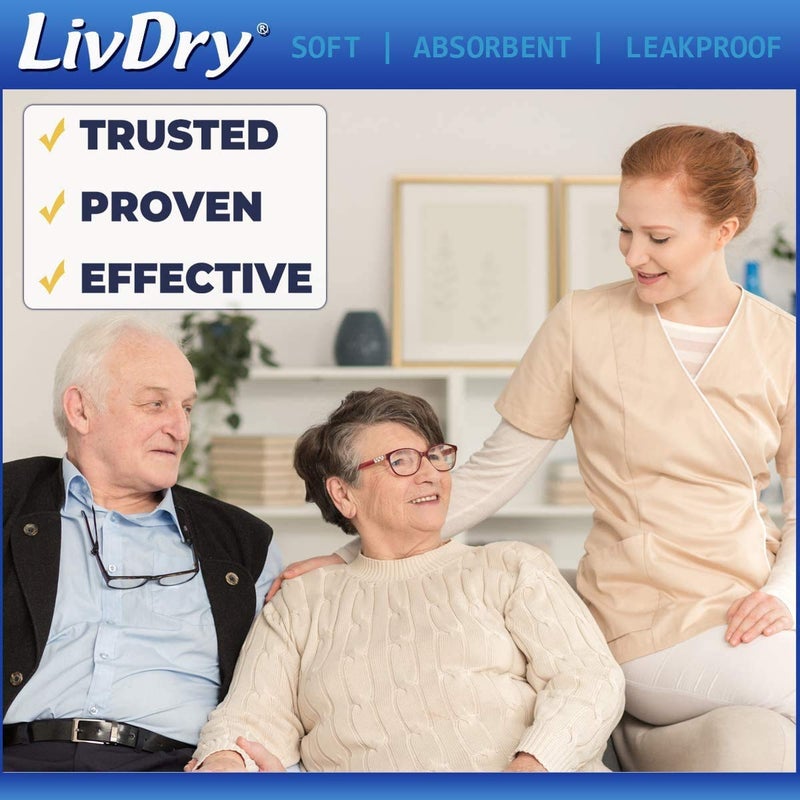 LivDry Incontinence Pad Insert for Men and Women | Hyper 1200 for Less Active Usage and More Protection (30 Count) - Image 2