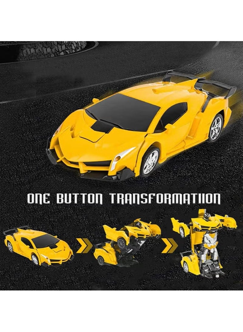 SQNCHN 2-In-1 Remote Control Car And Transformation Robot Model Kit Yellow - Image 2