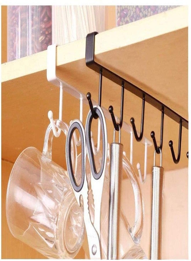 XVIA Cabinet Hook Hanger, Under Shelf Mug Rack, Kitchen Cup Holder Organizer, Metal Hanging Hooks for Utensils, Towels, Over Cabinet Door Storage Rack, Space Saver Kitchen Shelf Rack - Image 3