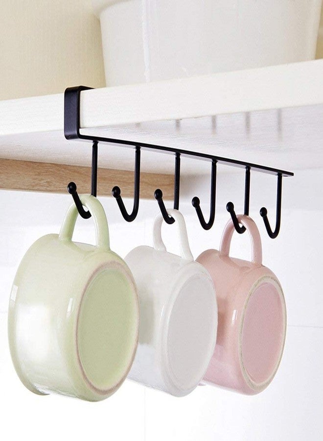 XVIA Cabinet Hook Hanger, Under Shelf Mug Rack, Kitchen Cup Holder Organizer, Metal Hanging Hooks for Utensils, Towels, Over Cabinet Door Storage Rack, Space Saver Kitchen Shelf Rack - Image 4
