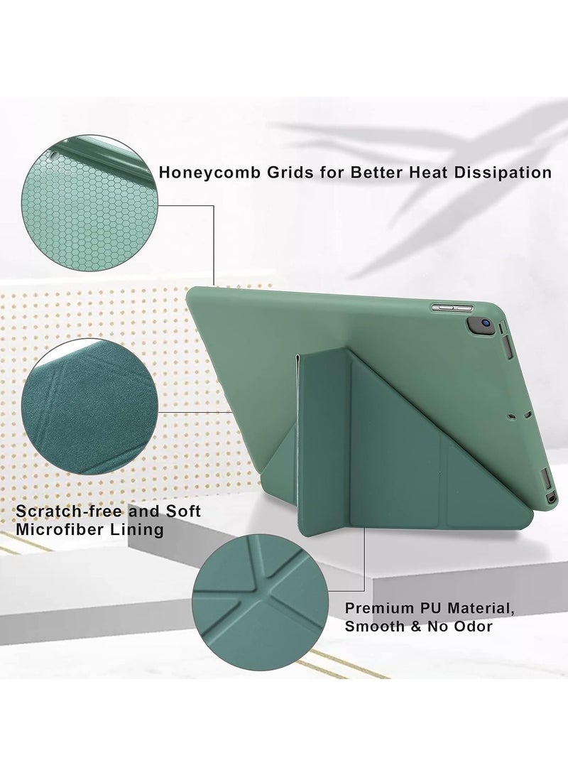 ELTRAZONE iPad 10.2 Inch Case, Compatible with iPad 9th Generation 2021, iPad 8th Generation 2020 & iPad 7th Generation 2019, 5-in-1 Multiple Viewing Angles, Auto Wake/Sleep, Soft Back Cover, Night Green - Image 3
