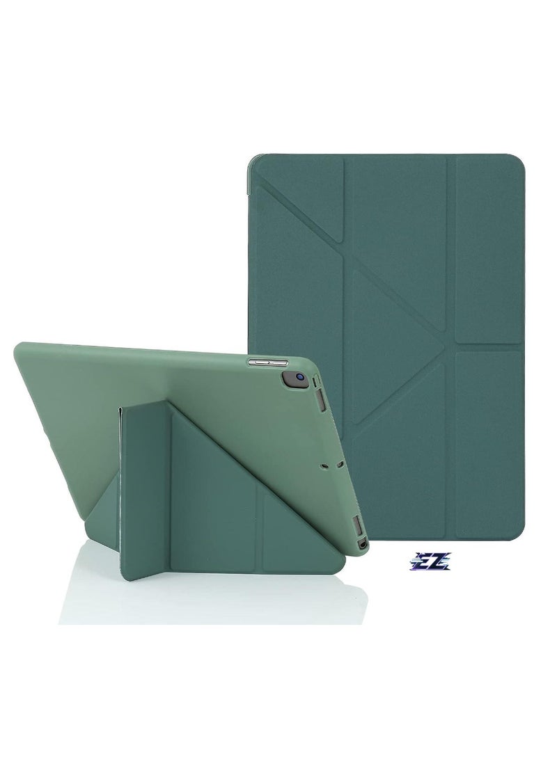 ELTRAZONE iPad 10.2 Inch Case, Compatible with iPad 9th Generation 2021, iPad 8th Generation 2020 & iPad 7th Generation 2019, 5-in-1 Multiple Viewing Angles, Auto Wake/Sleep, Soft Back Cover, Night Green - Image 1
