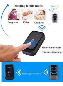 Sthxyfaith Wireless Doorbell, Plug in Waterproof Cordless Doorbell with LED Flash, IP44 Waterproof with 52 Chimes 4 Volume Levels 1 Button & 1 Receiver for Home, School, Office Hotel  - Image 3