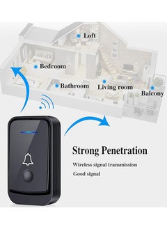 Sthxyfaith Wireless Doorbell, Plug in Waterproof Cordless Doorbell with LED Flash, IP44 Waterproof with 52 Chimes 4 Volume Levels 1 Button & 1 Receiver for Home, School, Office Hotel  - Image 4