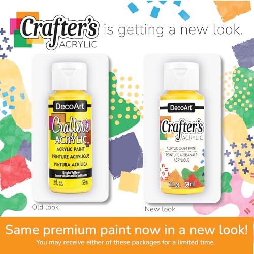 DecoArt Crafter’s Acrylic Paint Set – Bright Colors, 24 Bottles (2 fl oz) – Easy Craft Paints, Classrooms, Art Projects & DIY Crafts - Image 3