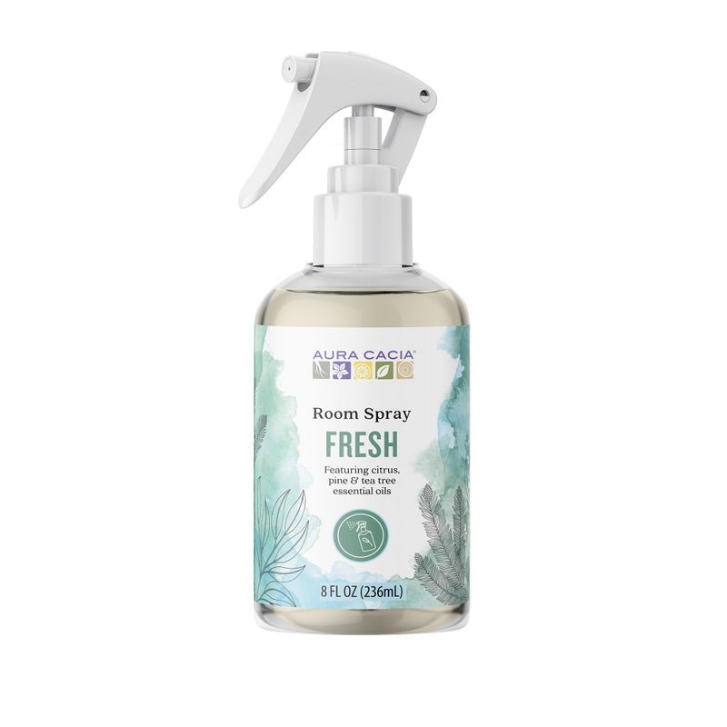 Aura Cacia Fresh Room Spray 8 Fl. oz. - Light Aroma, No Synthetic Fragrances - Image 1