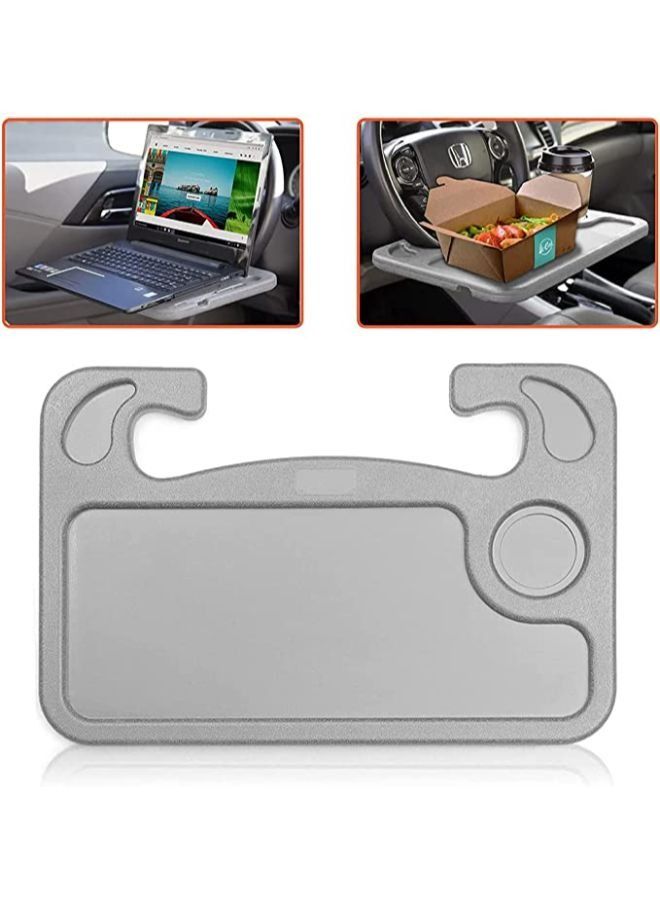 Car Table for Writing Laptop Tablet or Ipad with Pen Slot Food Eating Tray with Cup Holder Car Table Accessories for Drivers Fits Most Vehicle Steering Wheels - Image 1