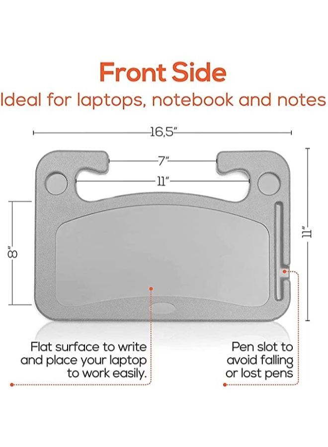 Car Table for Writing Laptop Tablet or Ipad with Pen Slot Food Eating Tray with Cup Holder Car Table Accessories for Drivers Fits Most Vehicle Steering Wheels - Image 2