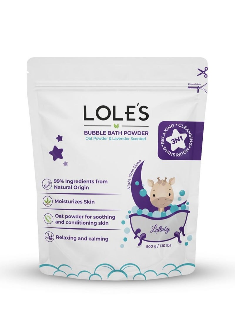 Lole's Baby Bubble Bath Powder Lavender Scented 100% Natural product, Chemical Free 500g - Image 1
