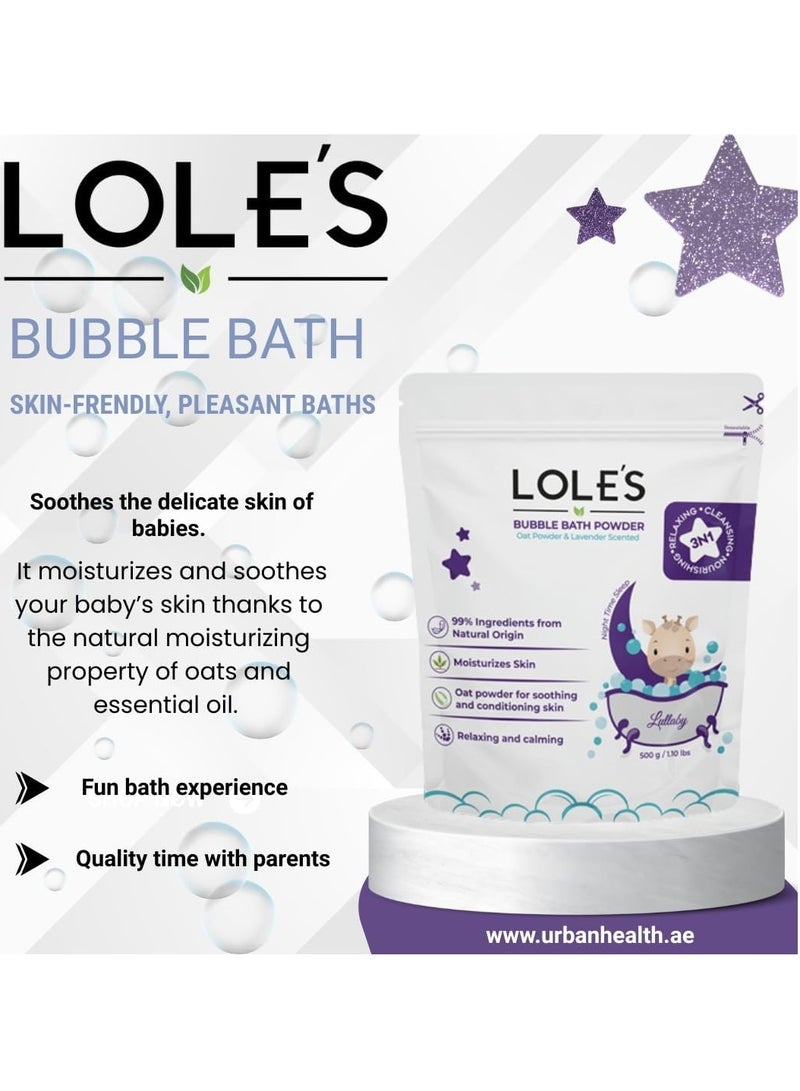 Lole's Baby Bubble Bath Powder Lavender Scented 100% Natural product, Chemical Free 500g - Image 2