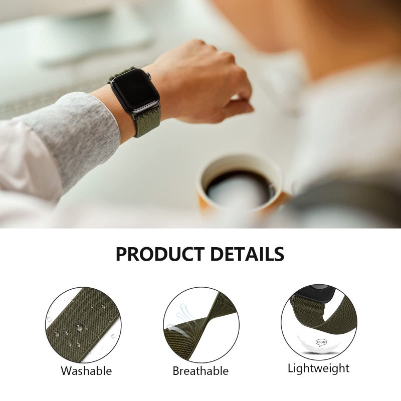 CCnutri Stretchy Nylon Solo Loop Bands Compatible with Apple Watch Band 38mm 40mm 41mm 42mm 44mm 45mm 46mm 49mm, Sport Elastic Wristbands Women Men Straps for iWatch Series 11 10 9 8 7 6 5 4 3 Ultra/SE 3 2 1 - Image 2