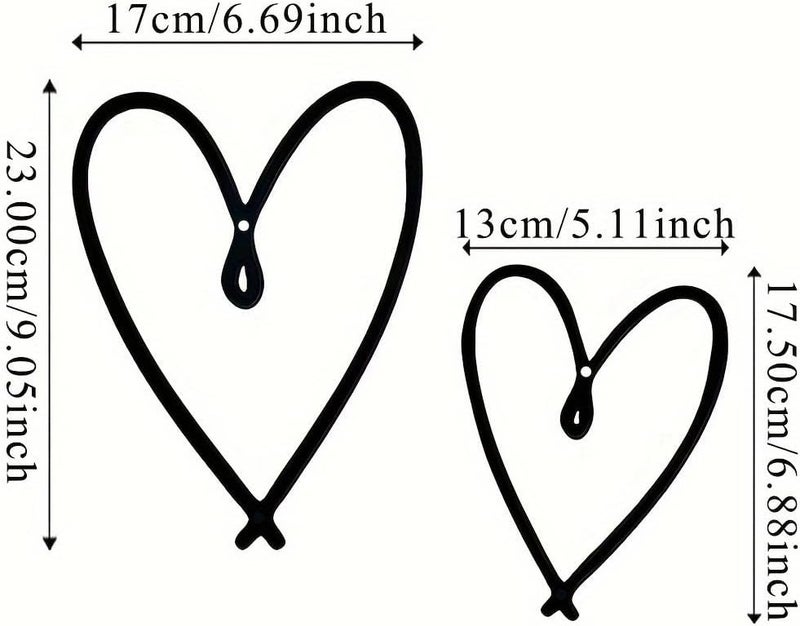 Nan 2 Pcs Metal Heart Wall Decor - Modern Bedroom Art for Valentine's Day or Christmas - Image 5