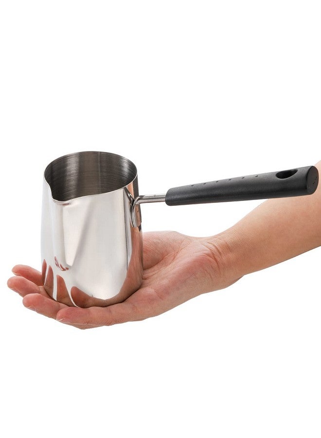 Dicunoy Dicunoy Set of 2 Milk Butter Warmer Pot, 12oz/22oz Turkish Coffee Pot, Stovetop Chocolate Melting Pan, Cezve Ibrik Briki Greek Arabic Coffee Maker for Maple Syrup, Sauce Heating, 18/8 Stainless Steel  - Image 3
