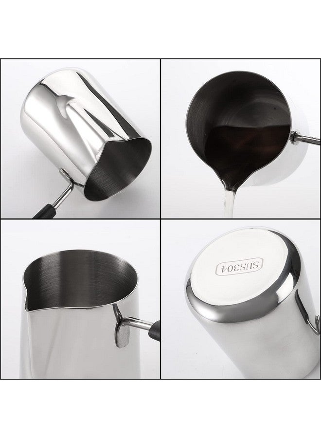 Dicunoy Dicunoy Set of 2 Milk Butter Warmer Pot, 12oz/22oz Turkish Coffee Pot, Stovetop Chocolate Melting Pan, Cezve Ibrik Briki Greek Arabic Coffee Maker for Maple Syrup, Sauce Heating, 18/8 Stainless Steel  - Image 5