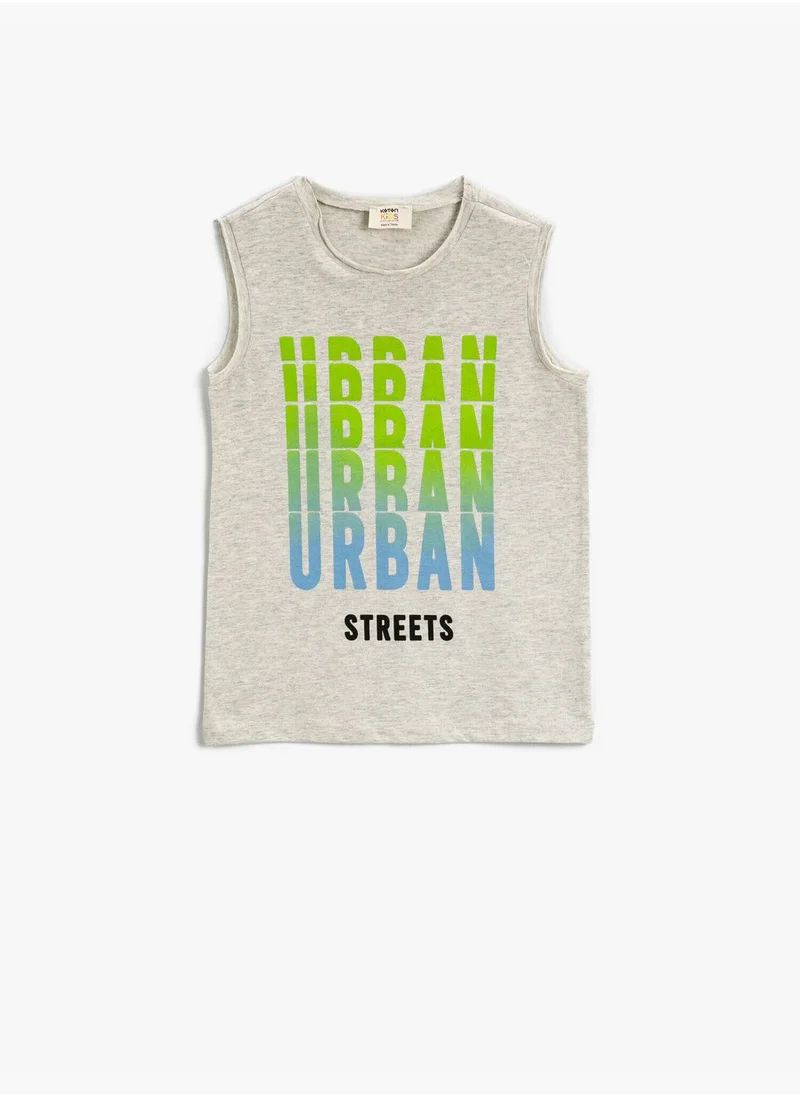 كوتون Printed Tanktop Crew Neck