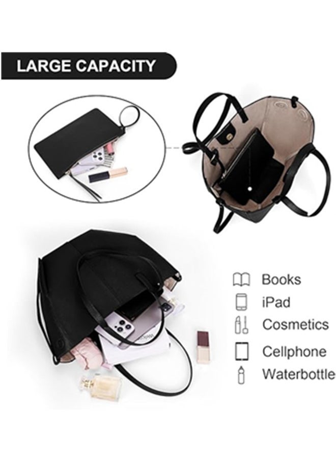 Juoxeepy - Juoxeepy Work Bag Faux Leather Tote Bag for Women Trendy Handbag Purse Fall Shoulder Bag with Magnetic Closure - Image 1
